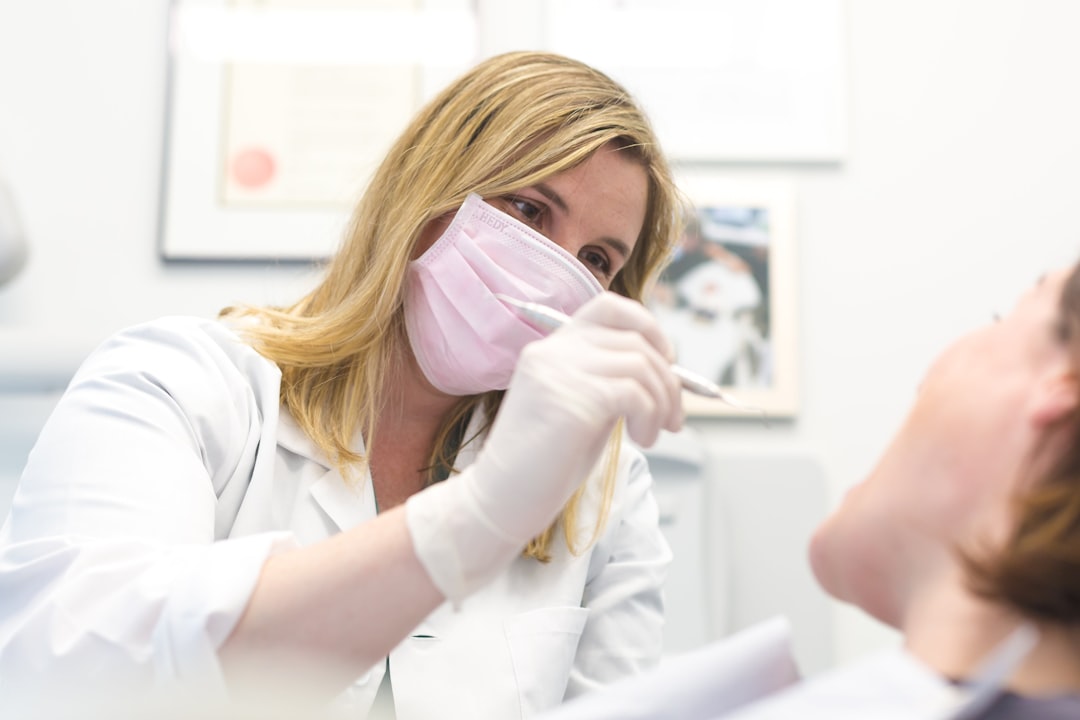 Close clinical view of a periodontal exam