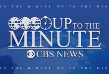 Blue and white Up to The Minute CBS News logo